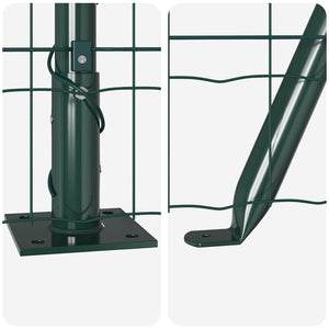 Grüner Stahlzaun mit Pfosten 0,8x25m