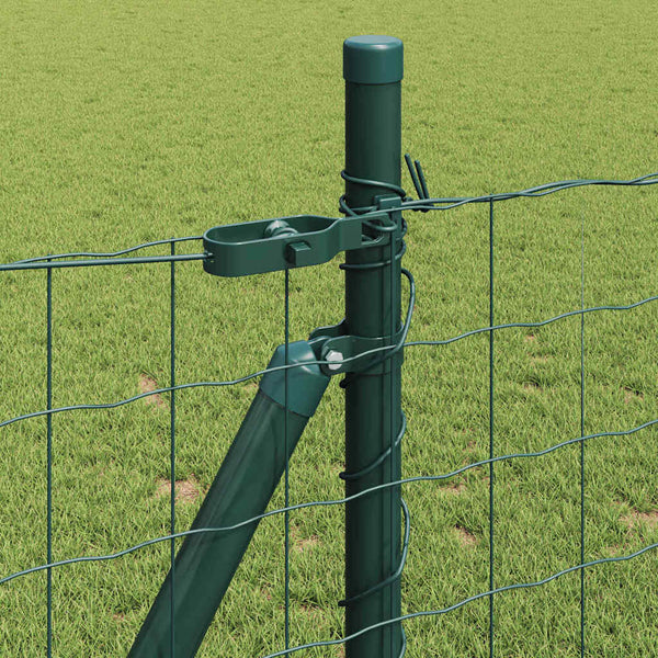 Grüner Stahlzaun mit Pfosten 0,8x25m