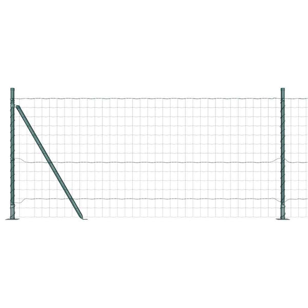 Grüner Stahlzaun mit Pfosten 0,8x25m