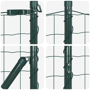 vidaXL Clôture avec poteaux vert 1,2 x 25 m acier