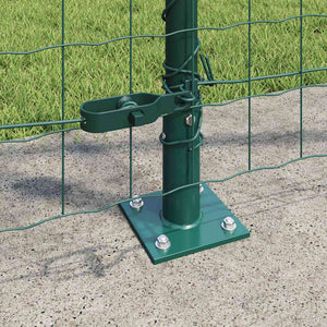 vidaXL Clôture avec poteaux vert 1,2 x 25 m acier