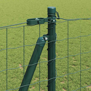 vidaXL Clôture avec poteaux vert 1,2 x 25 m acier