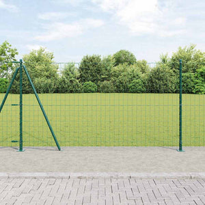 vidaXL Clôture avec poteaux vert 1,2 x 25 m acier