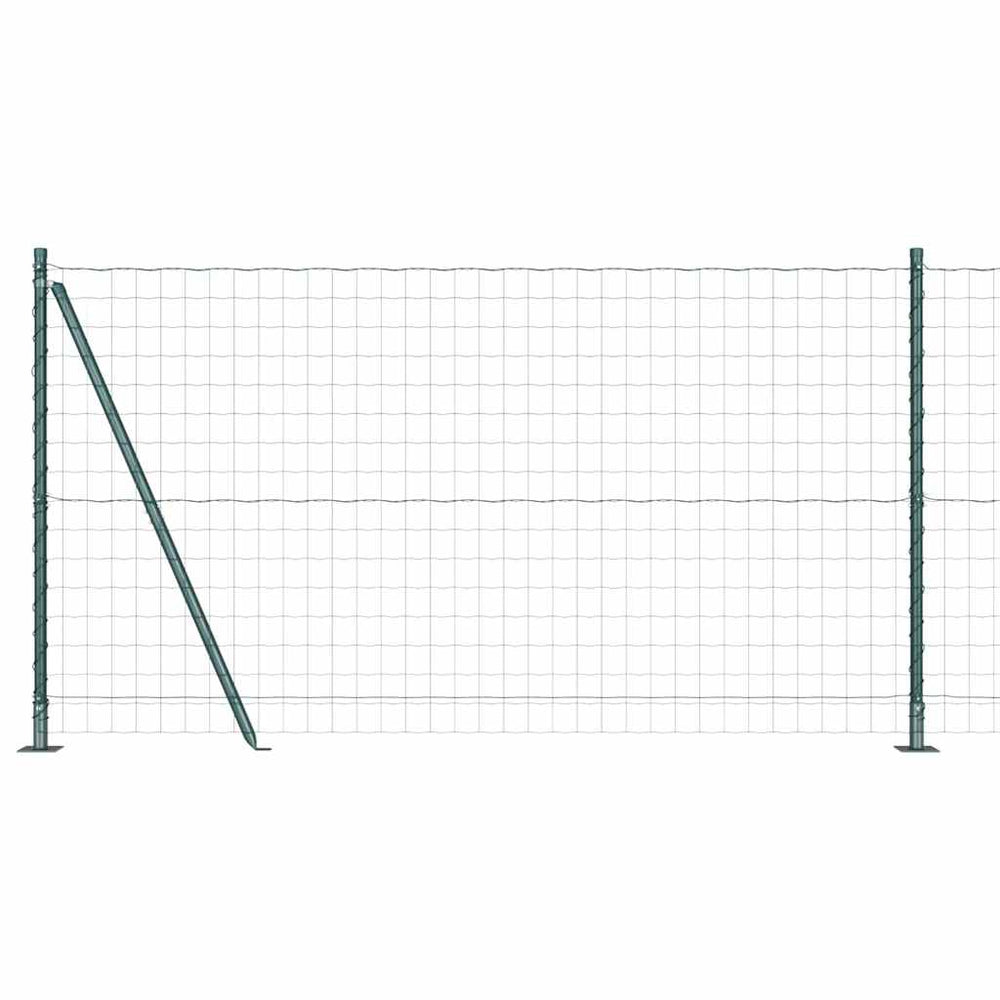 vidaXL Fence with Posts Green 1.2 x 25 m Steel