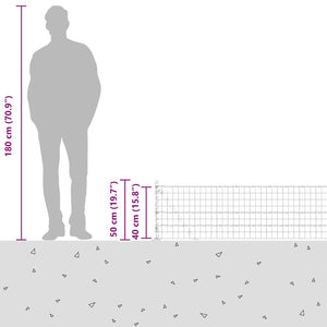 Grüner Zaun mit Pfosten 0,4x50m