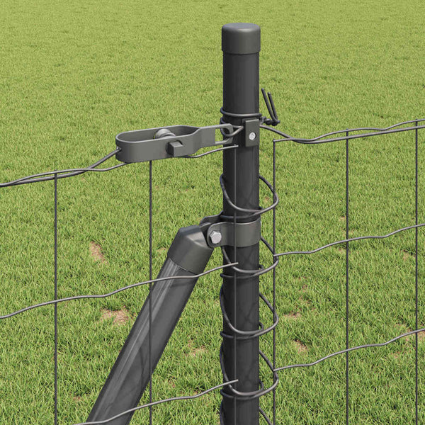 Grauer Zaun mit Pfosten 0,8x10 m