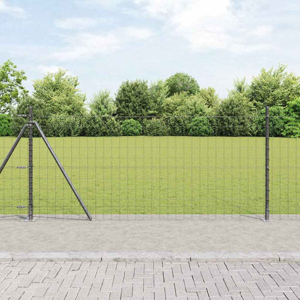 Grauer Stahl PVC Zaun mit Pfosten 1 x 10 m