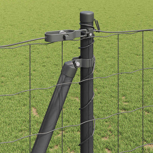 Grauer Zaun mit Pfosten 1,2x10m