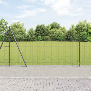 Grauer Zaun mit Pfosten 1,2x10m