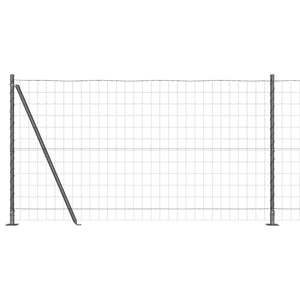 Grauer Zaun mit Pfosten 1,2x10m