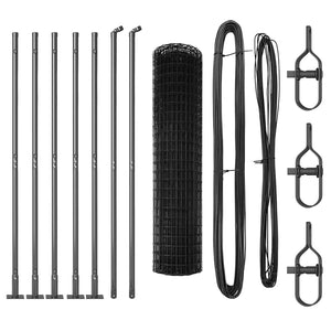 Grauer Zaun mit Pfosten 1,2x10m