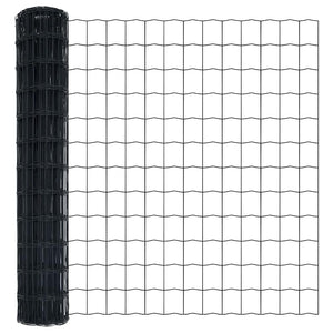Grauer Zaun mit Pfosten 1,2x10m