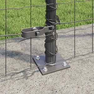 Grauer Zaun mit Pfosten 1,5x10m