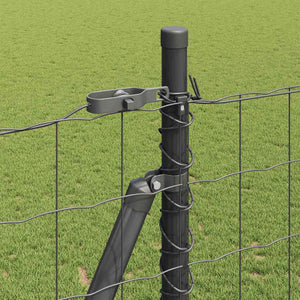Grauer Zaun mit Pfosten 1,5x10m