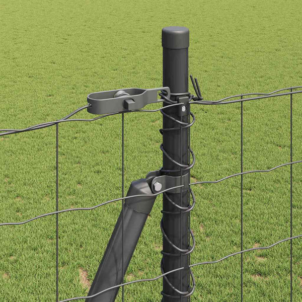 Grauer Zaun mit Pfosten 1,5x10m