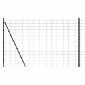 Grauer Zaun mit Pfosten 1,5x10m
