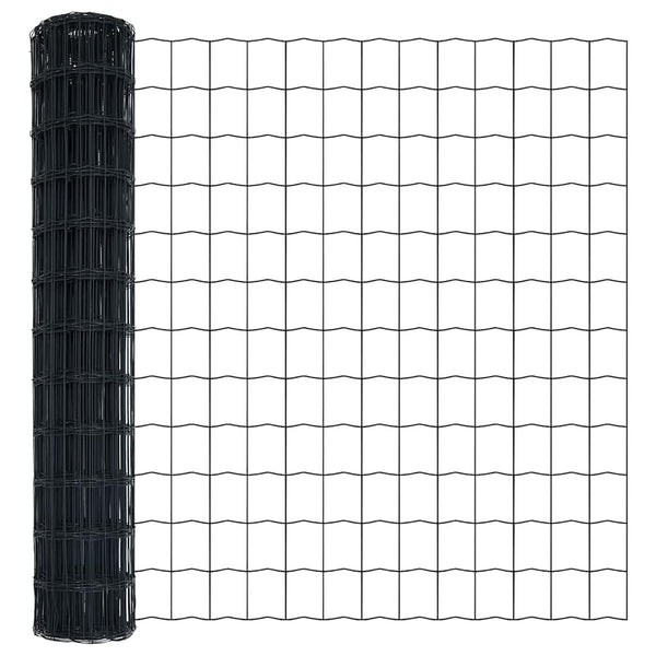 Grauer Zaun mit Pfosten 0,8x25m