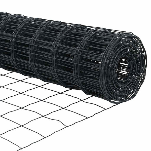 Grauer Zaun mit Pfosten 1 x 25 m