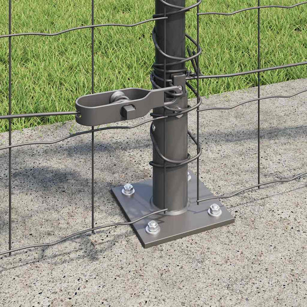 Grauer Zaun mit Pfosten 1 x 25 m