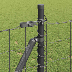Grauer Zaun mit Pfosten 1 x 25 m