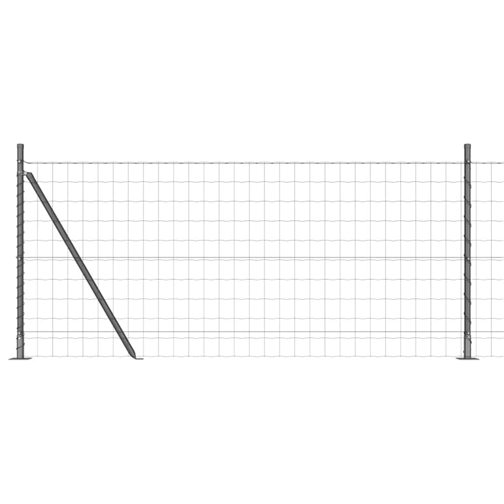 vidaXL Fence with Posts Gray 1 x 25 m Steel and PVC