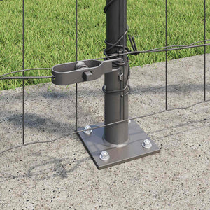 Grauer Zaun mit Pfosten 1,2x25m