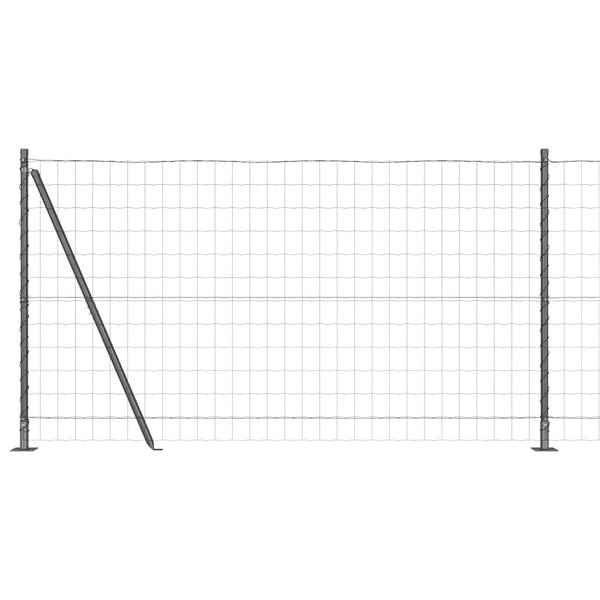 Grauer Zaun mit Pfosten 1,2x25m
