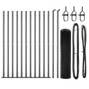 Grauer Zaun mit Pfosten 1,2x25m