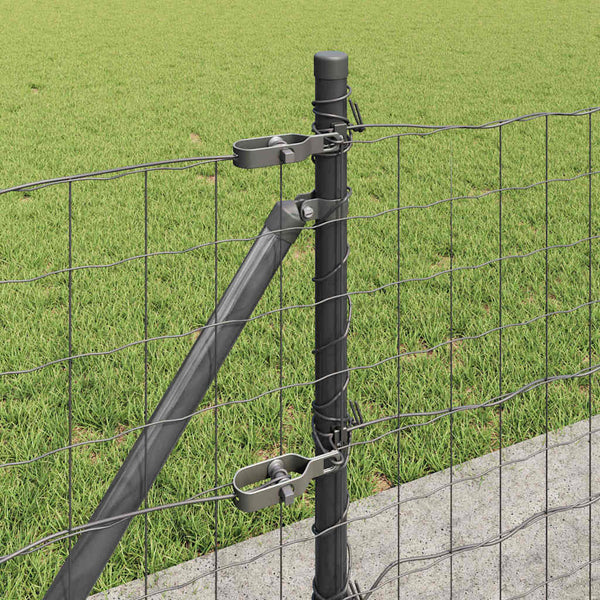 Grauer Zaun mit Pfosten 0,4x10 m