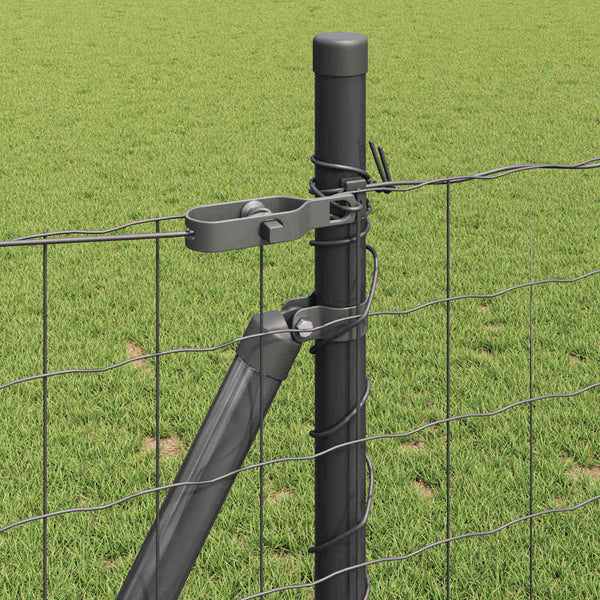 Stahlzaun mit Pfosten Grau 1x10 m