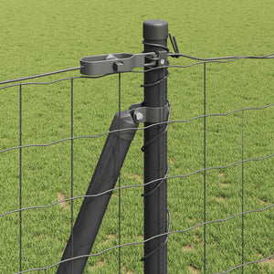 Stahlzaun mit Pfosten Grau 1,2x10m