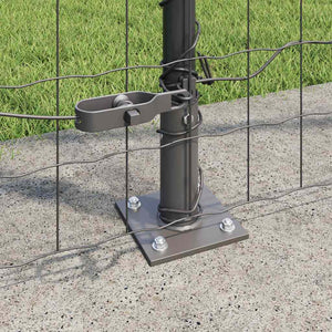 Grauer Zaun mit Pfosten, 1,4 x 10 m