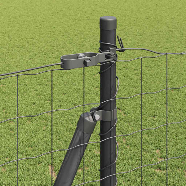 Grauer Zaun mit Pfosten, 1,4 x 10 m