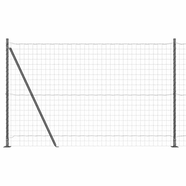 Grauer Zaun mit Pfosten, 1,4 x 10 m