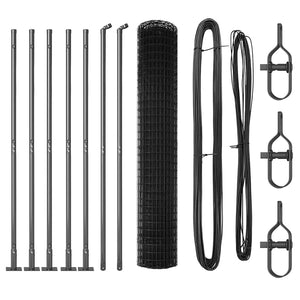 Grauer Zaun mit Pfosten, 1,4 x 10 m