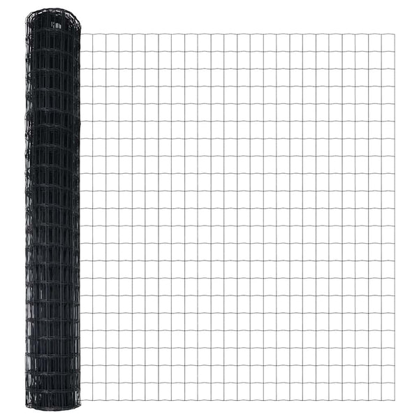 Grauer Zaun mit Pfosten, 1,4 x 10 m