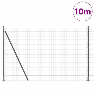 Grauer Zaun mit Pfosten, 1,4 x 10 m