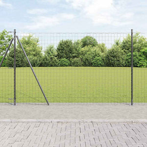 Stahlzaun Grau 1,5x10m mit Pfosten