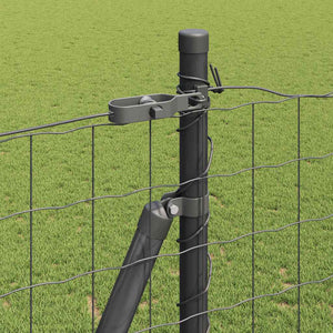 Grauer Zaun mit Pfosten 1,6x10 m