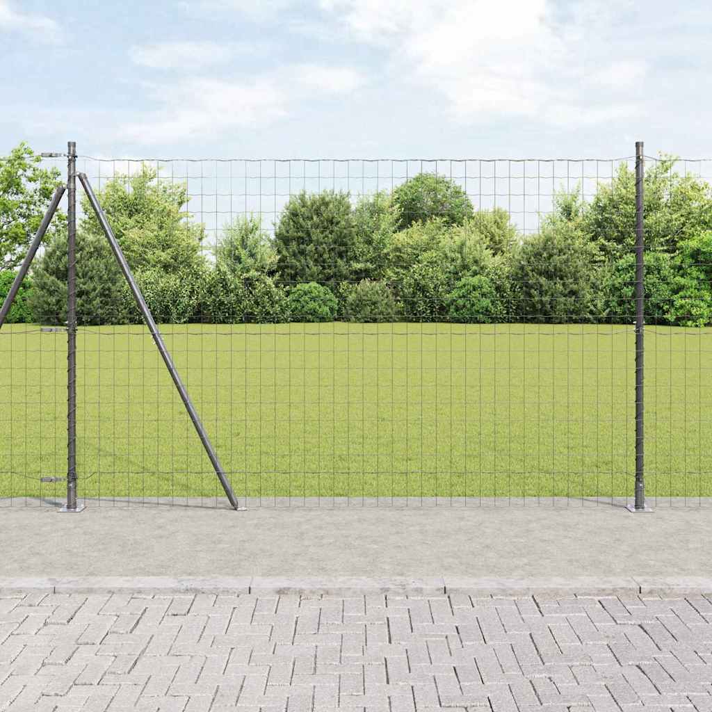Grauer Zaun mit Pfosten 1,6x10 m