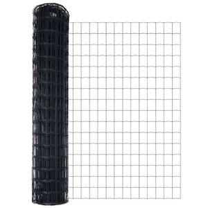 Grauer Stahlzaun mit Pfosten 1 x 25 m