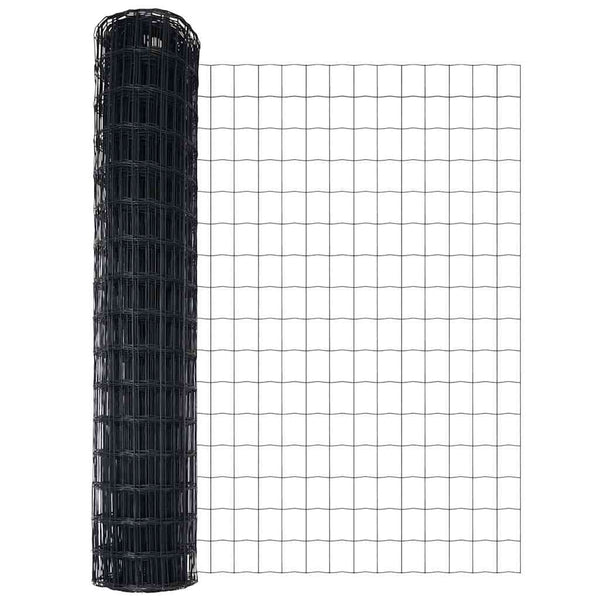 Grauer Stahlzaun mit Pfosten 1 x 25 m