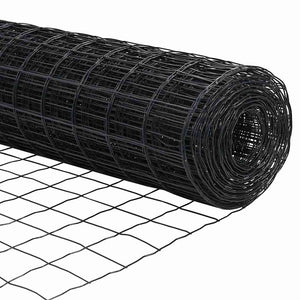 Grauer Stahlzaun mit Pfosten 1,2x25m