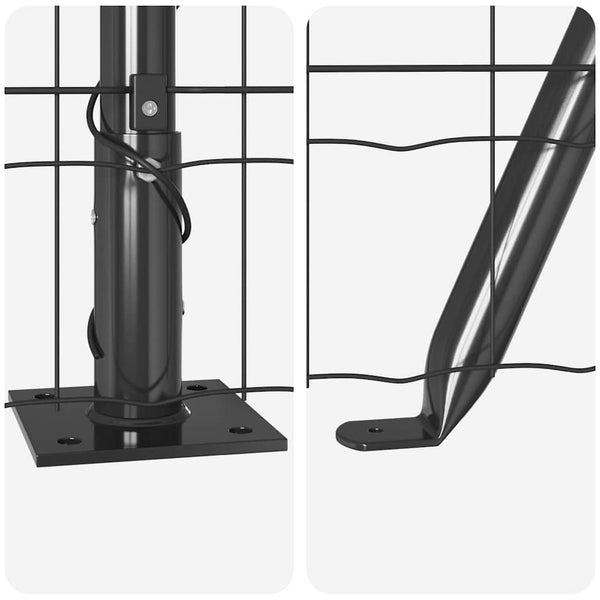 Grauer Zaun mit Pfosten, 0,4 x 50 m
