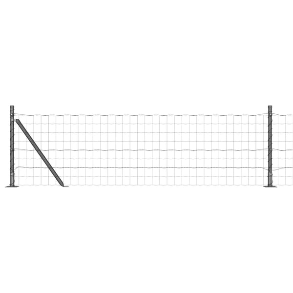Grauer Zaun mit Pfosten 0,6x50m