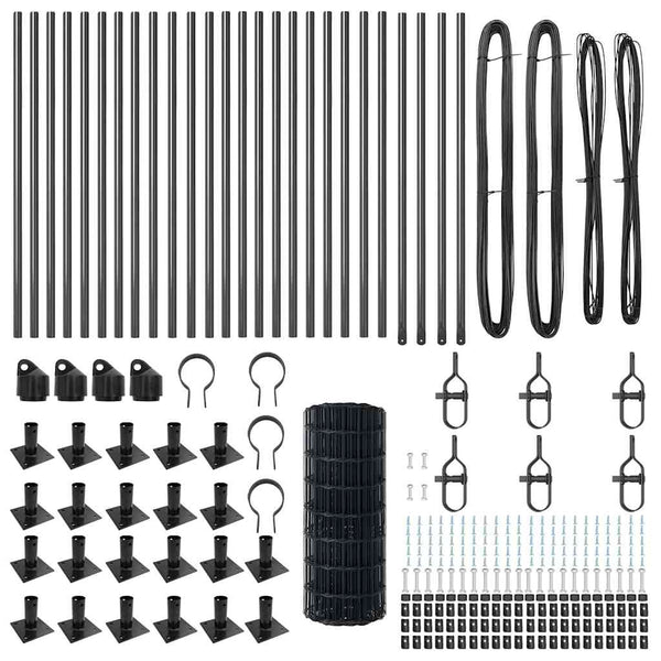 Grauer Zaun mit Pfosten 0,6x50m