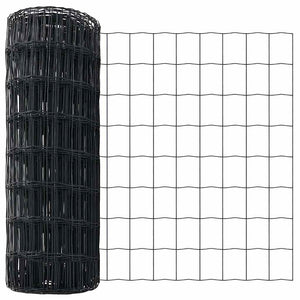 Grauer Zaun mit Pfosten 0,6x50m