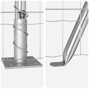 Stahl Zaun mit Pfosten Silber 1,2x10m