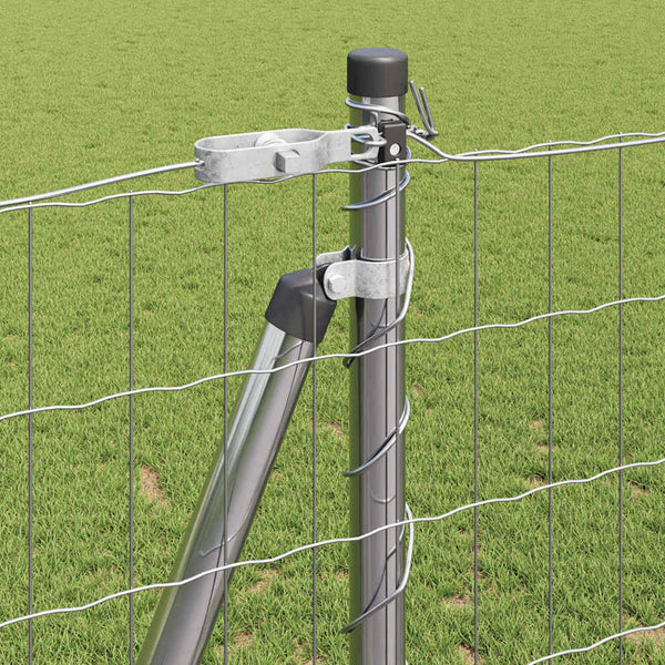 Stahl Zaun mit Pfosten Silber 1,2x10m