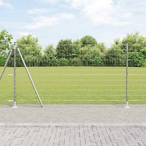 Stahl Zaun mit Pfosten Silber 1,2x10m